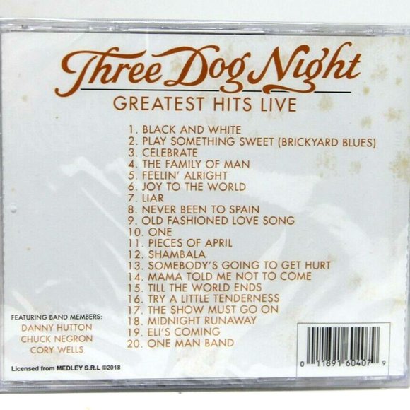 Three Dog Night Greatest Hits Live CD ~ 20 Greatest Hits Live ~ New/Sealed! - Picture 3 of 3